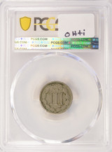 1869 3CN Three Cent Nickel Struck Thru Obverse PCGS F15 1869 3CN Three Cent Nickel Struck Thru Obverse PCGS F15