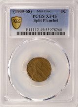 (1909-1958) 1c Wheat Cent Split After Strike PCGS XF45