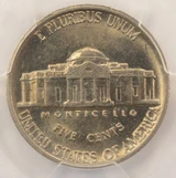 PCGS 5c Jefferson Nickel Indented by 10c Planchet MS62