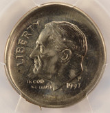 1997-P 10c Roosevelt Dime Broadstruck & Separated Finning PCGS MS64 1997-P 10c Roosevelt Dime Broadstruck & Separated Finning PCGS MS64