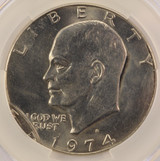 1974-D $1 Ike Dollar Double-Struck, 2nd 96% Off-Center CACG MS64