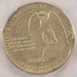 1925 50c Stone Mountain Half Rim Clip & Minor Partial Collar PCGS AU53