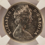 1968 Canada 5c Curved Clip NGC MS64