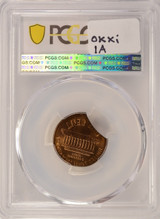 1974-D 1c Lincoln Cent Broadstruck & 11% Curved Clip PCGS MS65 RD