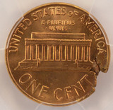 1960 1c Lincoln Cent Ragged Clip at K-2 PCGS MS65 Red