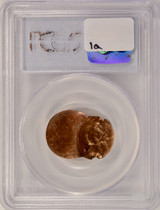 PCGS 25c Washington Quarter Struck on 1c Planchet 35% Off-Center MS62 Red