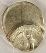 1942-x 25c Washington Quarter Struck 55% Off-Center PCGS MS63