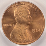 1984 1c Lincoln Cent Doubled Ear DDO PCGS MS66 Red