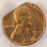1946-S 1c Wheat Cent 9% Straight Clip PCGS MS64 RB