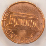1987-D 1c Lincoln Cent Struck Through Obv/Rev PCGS MS64 Red