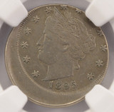 1895 5c Liberty Nickel Struck 15% Off-Center NGC AU55