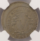 1895 5c Liberty Nickel Struck 15% Off-Center NGC AU55