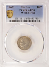 196X 10c Silver Roosevelt Dime Die Adjustment Strike PCGS AU58