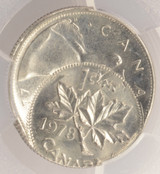 Canada 1978 1c Cent Struck Off-Center on 1977 Quarter PCGS MS64