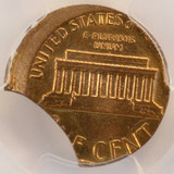 1983 1c Lincoln Cent 10% Off-Center & 31% Double Clipped PCGS MS65 Red