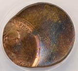 1980 1c Lincoln Cent Struck 65% Off-Center at K-8 ANACS MS60 RB