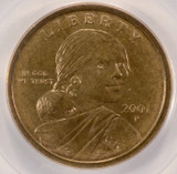 2001-P Sacagawea Dollar Experimental Rinse Anti-Tarnish Agent PCGS MS66