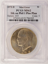 1972-D $1 Ike Dollar Struck on Philippine 1 Piso Planchet PCGS MS62