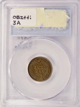 1893 1c Indian Cent Rotated Double-Struck In-Collar PCGS AU53