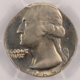 1965 25c Washington Quarter Struck on Dime Planchet PCGS MS65