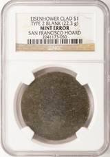 NGC $1 Clad Eisenhower Dollar T-2 Blank UNC Ex-San Francisco Hoard