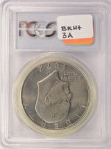 1972-D $1 Ike Dollar Missing Clad Layer Reverse PCGS AU58 Brown