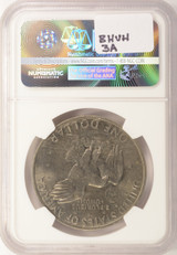 1972 $1 Ike Dollar Obverse Missing Clad Layer NGC MS63 BN