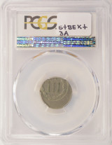 1865 3CN Three Cent Nickel Struck 25% Off-Center PCGS XF45