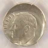 1955-S 10c Roosevelt Dime Struck 15% Off-Center PCGS MS64