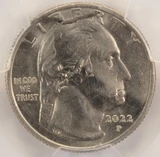 2022-P 25c Mankiller Quarter Huge Split Die & Retained Cud PCGS MS63