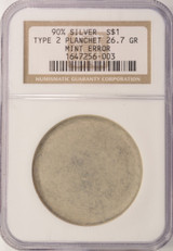 NGC $1 90% Morgan & Peace Era Silver  Dollar Planchet 26.7 grams