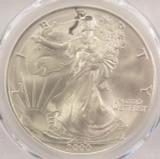 2000 $1 Silver Eagle Struck Thru Obverse PCGS MS68