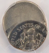 1977-D 10c Roosevelt Dime Struck 45% Off-Center PCGS MS61