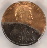 1983 1c Lincoln Cent 35% Partial Plating Obverse & Reverse PCGS MS64 RB