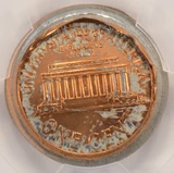 2000 1c Lincoln Cent Reverse Cupped Die Cap PCGS MS64 Red