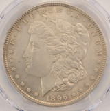 1896 $1 Morgan Dollar Partial Collar Strike PCGS MS63