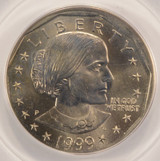 1999-P $1 SBA Dollar Uncentered Broadstruck PCGS MS64