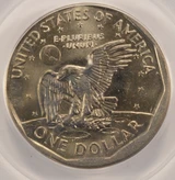 1999-P $1 SBA Dollar Uncentered Broadstruck PCGS MS64