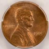 1985 1c Lincoln Cent Cud Major Die Break PCGS MS64 RB