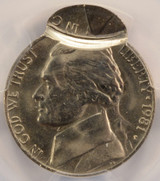1981-P 5c Jefferson Nickel Double-Struck, 2nd 90% Off-Center PCGS MS62