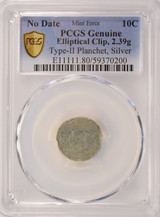 PCGS 90% Silver T-2 Planchet  Elliptical Clip 2.39g