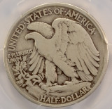 1934 50c Walking Half Partial Collar & Rim Clip PCGS F12