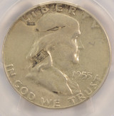 1955 50c Franklin Half Obverse Lamination PCGS AU50