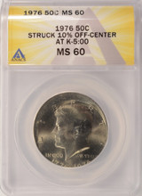 1976 50c Bicentennial Half Struck 10% Off-Center ANACS MS60