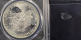 1998 $1 Silver Eagle Struck Through Retained Plastic Mated Pair PCGS MS66