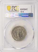 (1968-1998)-D 25c Washington Quarter 95% Struck Thru Cloth PCGS UNC Details