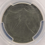 1986 $1 Silver Eagle Struck on Emory Sanding Disc PCGS MS63