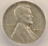 1956 1c Wheat Cent Struck on Silver Dime Blank ANACS AU50