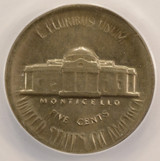 1964 5c Jefferson Nickel Large Broadstruck ANACS MS63