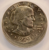 1979-P $1 SBA Dollar Struck 5% Off-Center ANACS MS60